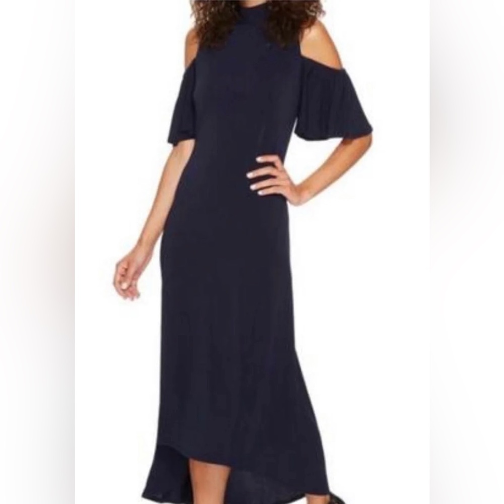 NWT Kensie Cold Shoulder Flutter Sleeve High-Low Dress